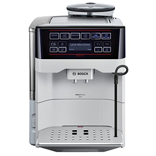 Bosch TES60351DE Kaffeevollautomat VeroAroma 300 OneTouch Zubereitung (1500 W, 1,7 L, 15 bar, Cappuccinatore) silber