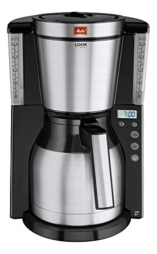 Melitta Look Therm Timer 1011-16 Filterkaffeemaschine mit Edelstahl-Thermkanne und Timer-Funktion | AromaSelector | Tropfstopp | Schwarz
