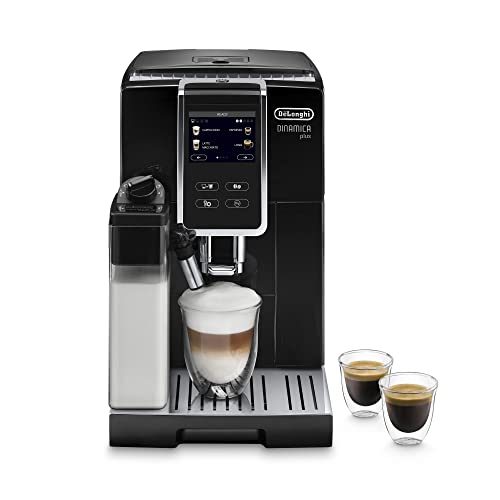 De'Longhi Dinamica Plus ECAM 370.70.B Kaffeevollautomat mit LatteCrema Milchsystem, Cappuccino & Espresso auf Knopfdruck, 3,5 Zoll TFT Touchscreen Farbdisplay, Kaffeekannen-Funktion,...