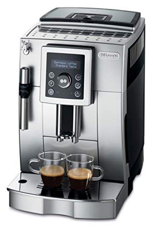 De'Longhi ECAM 23.420.SB Kaffeevollautomat mit Milchaufschäumdüse für Cappuccino, Espresso Direktwahltaste und Digitaldisplay mit Klartext, 2-Tassen-Funktion, 1,8 Liter Wassertank, silber/schwarz